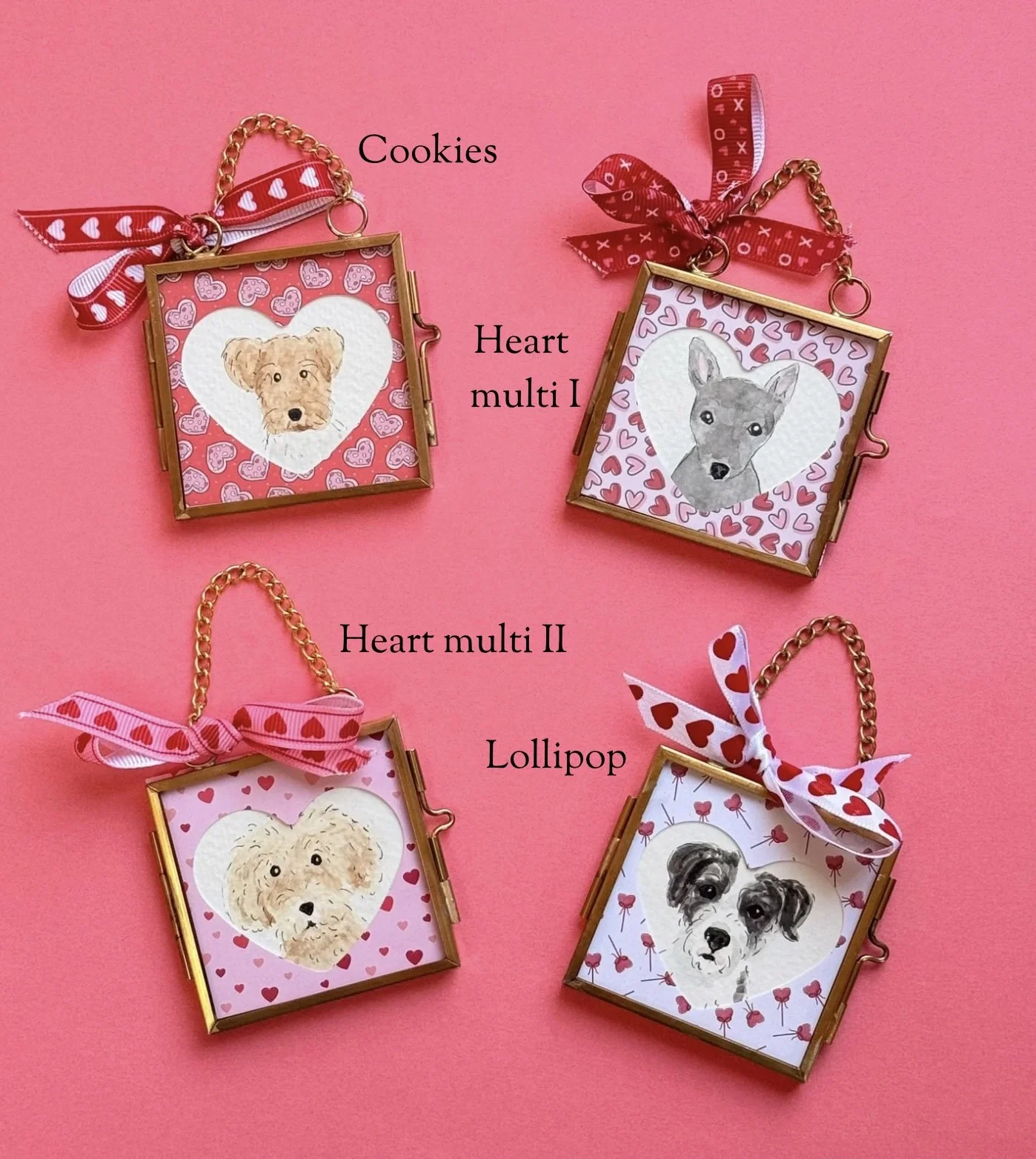 Custom cocktail sign with pet portraits – unique wedding bar sign